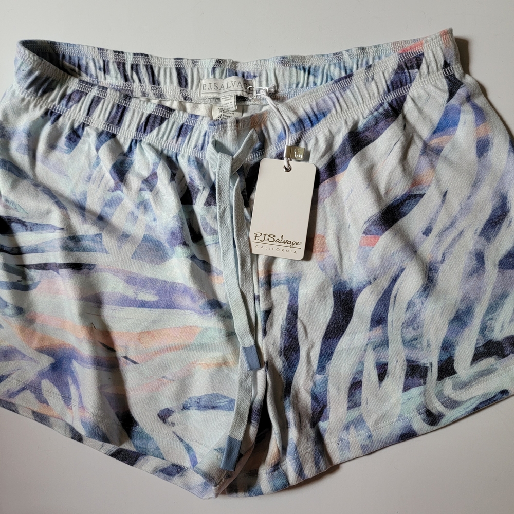 PJ Salvage Peachy Party Abstract Sleep Lounge Shorts Pajamas Beach Soft Cozy
